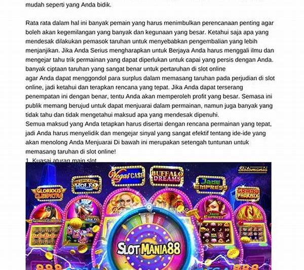 Rencana Taruhan Untuk Permainan Slot